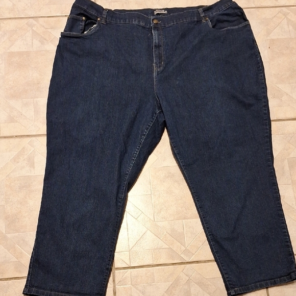 q Catherines Blue Relaxed Fit Jeans Size 28W Petite - Picture 1 of 4